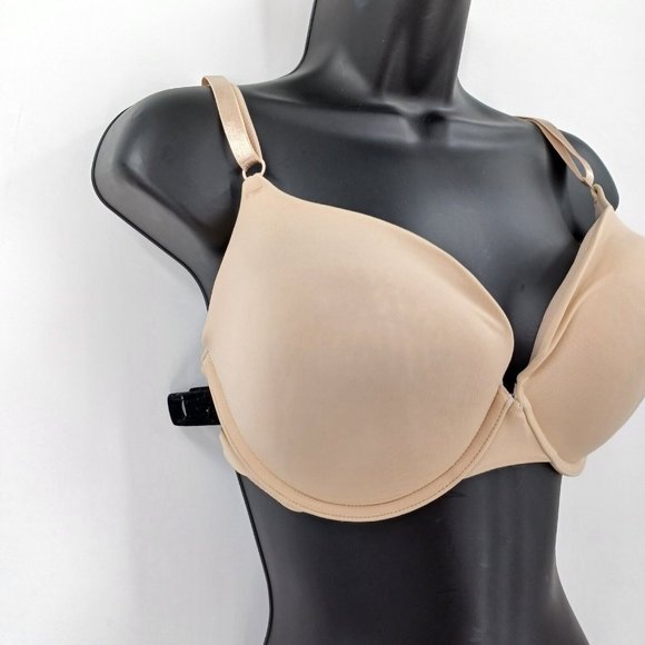 MAIDENFORM Sz 40D Push Up Nude Bra Padded Sexy Support Cross Back Wired Stretch - Picture 3 of 12